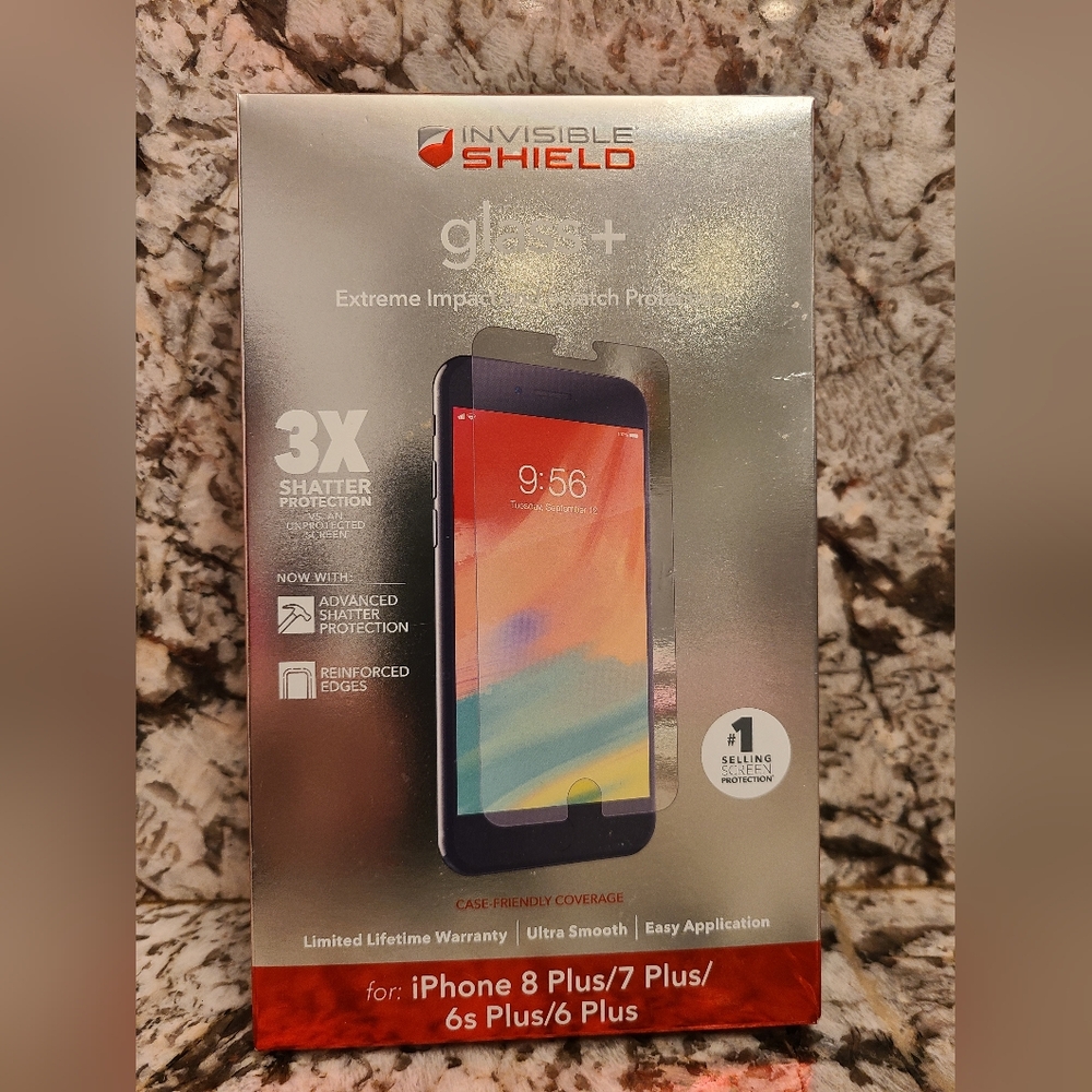 ZAGG Glass+ Screen Protector for iPhone 8 Plus/7 Plus/6s Plus/6 Plus